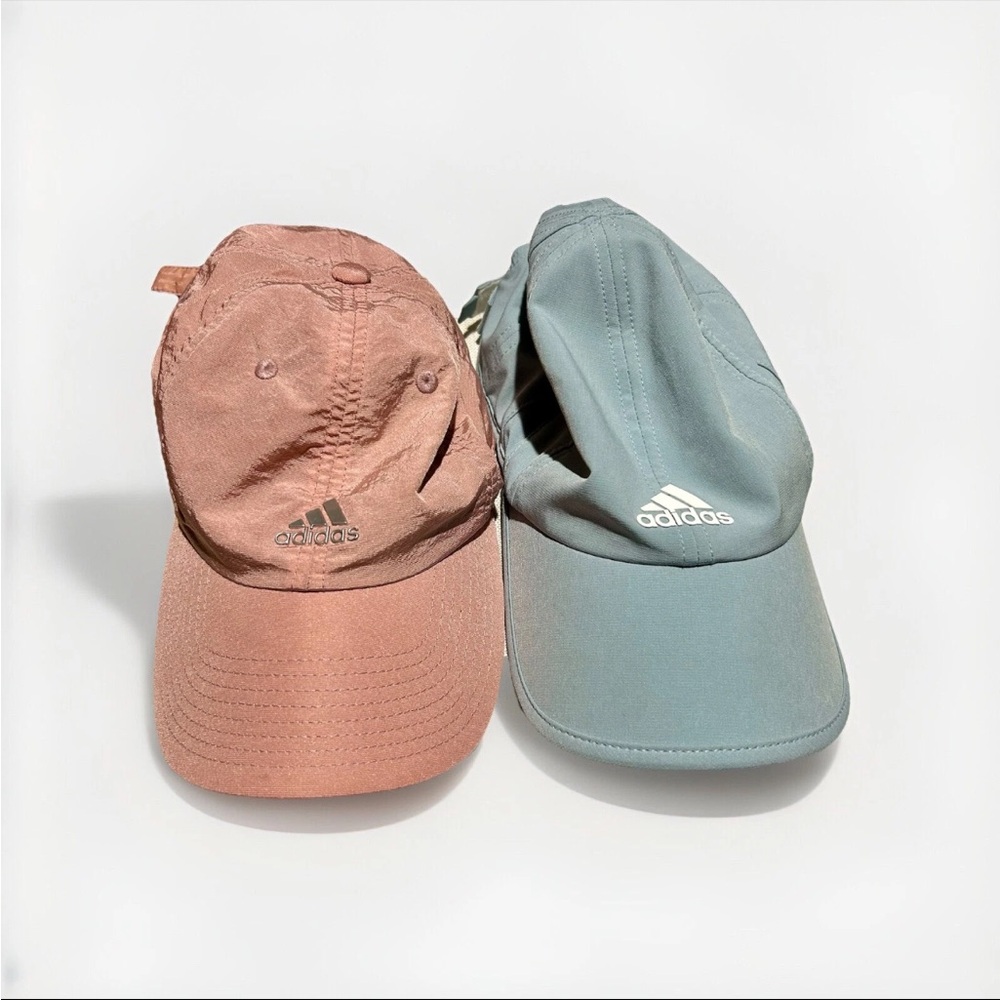 Adidas Pink and Blue dry fit caps